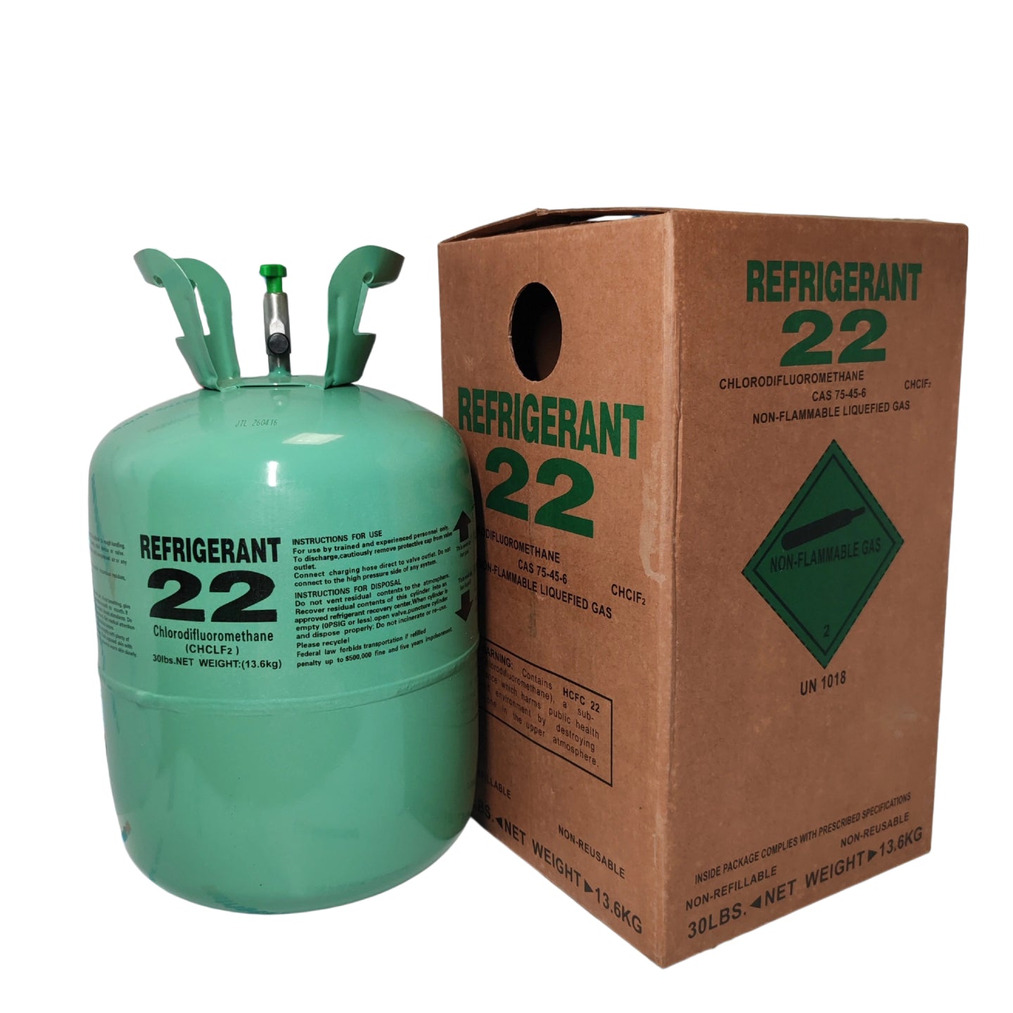 R22 Refrigerant – 30 lb Cylinder- EPA Certified – Fast Shipping